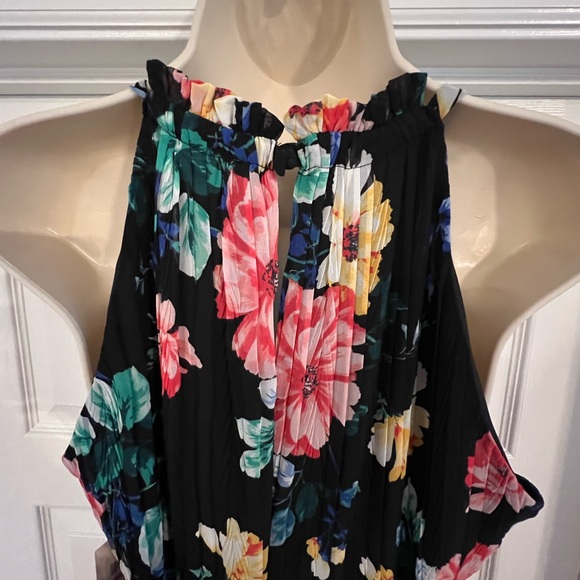 Kensie Halter Dress, Size 12, Never Worn, Black w/ Vibrant Florals - Picture 6 of 16